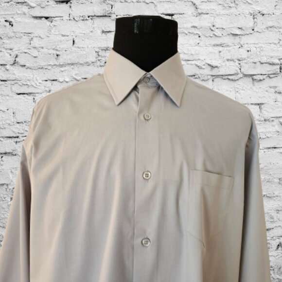 MODENA BASICS SLIM FIT MEN'S BIG & TALL LONG SLEEVE DRESS SHIRT - 18 (36/37) - Picture 4 of 6
